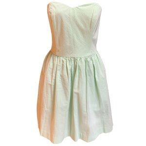 Lily Pulitzer Green/White Strapless Dress …